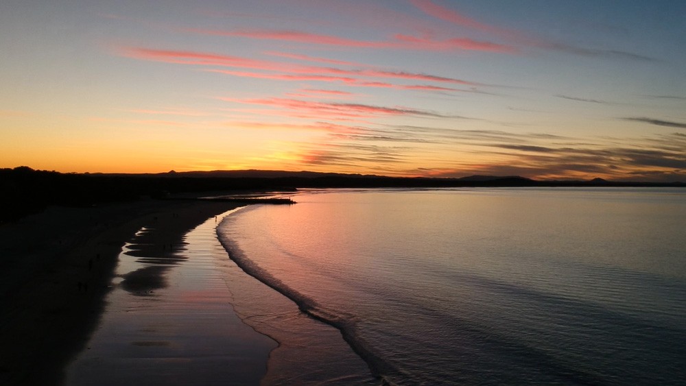 puesta de sol de una playa de Australia